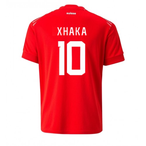 Schweiz Granit Xhaka #10 Replika Hjemmebanetrøje VM 2022 Kortærmet